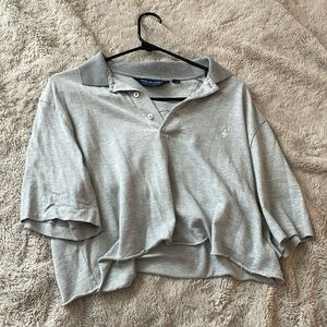Gray Cropped Polo